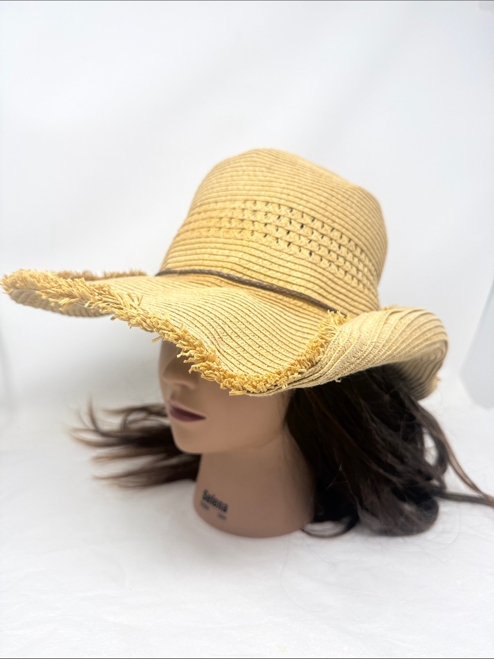 Target Tan Straw Sun Hat Frayed Brim Beach Day Resort Vacation Coastal Cowgirl